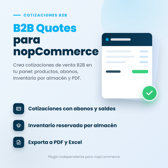 Imagen de B2B Quotes — Cotizaciones para nopCommerce