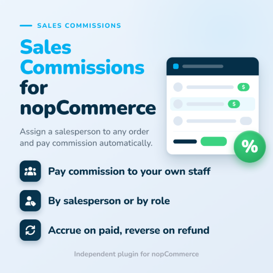 Imagen de Comisiones por ventas para nopCommerce